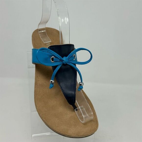 Vionic Women's Della Blue Slip On Wedge Sandals Size 6.5 with Bow Detail Summer - Picture 3 of 12